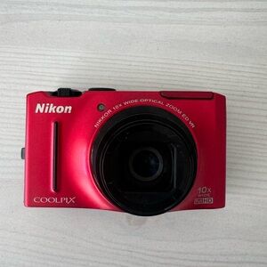 Red Nikon Coolpix S8100 Compact Digital Camera